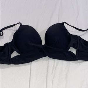 Push Up Black Cross Bathing Suit Top